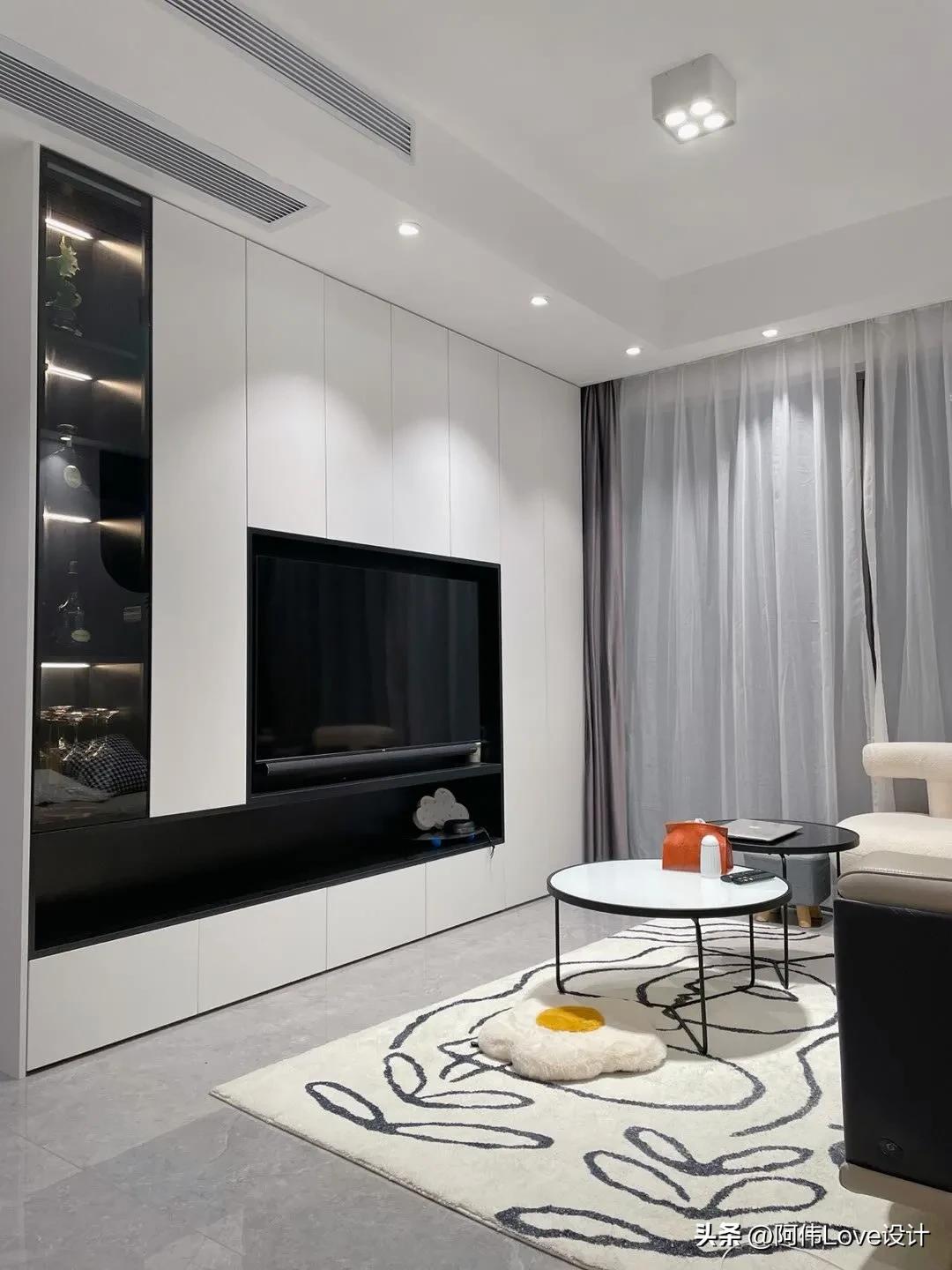 做个满墙电视柜增加收纳不香吗,悬空电视柜是开放格如何收纳