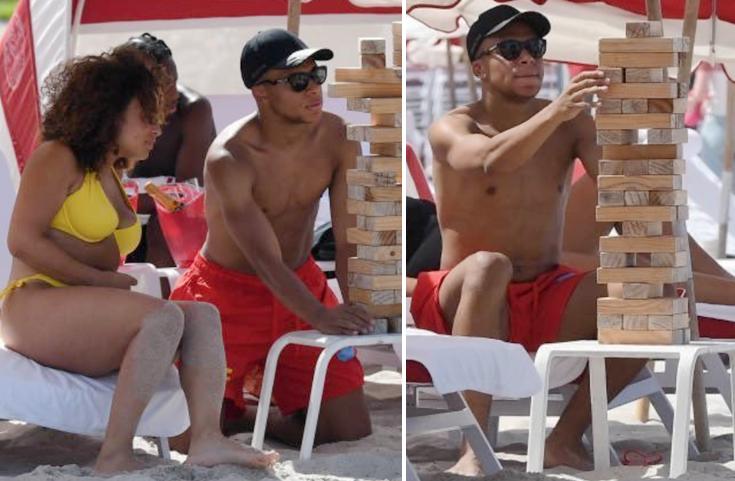 姆巴佩近照曝光，黑人美女陪伴，穿泳衣身材火辣！绯闻就没停过