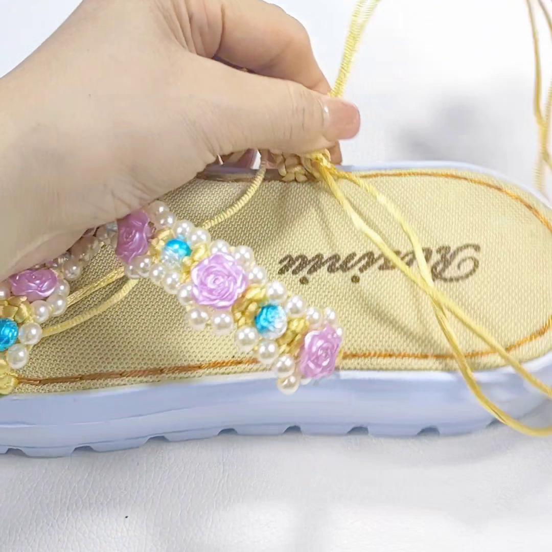 一字拖鞋凉鞋编织教程,拖鞋凉鞋编织教程