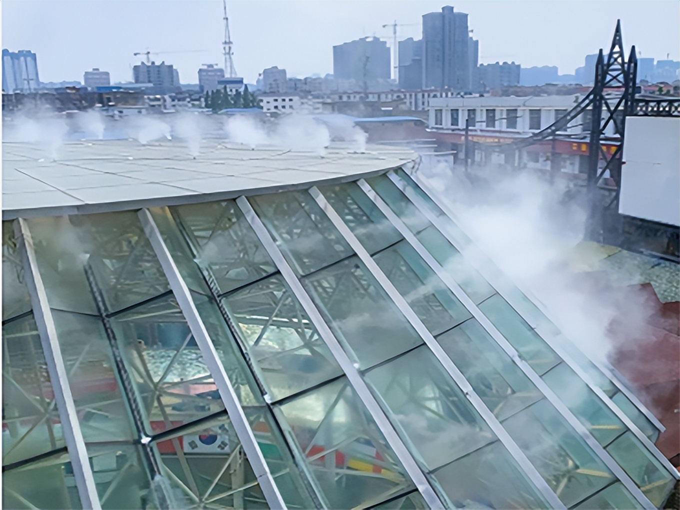 房顶喷雾降温设备,高压喷雾降尘降温