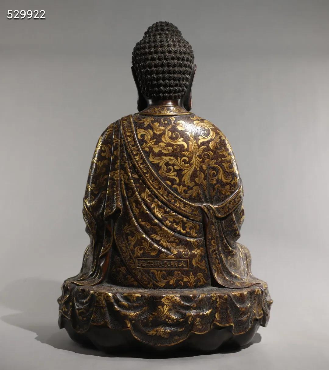 明精铸铜胎鎏金关公武财神坐像