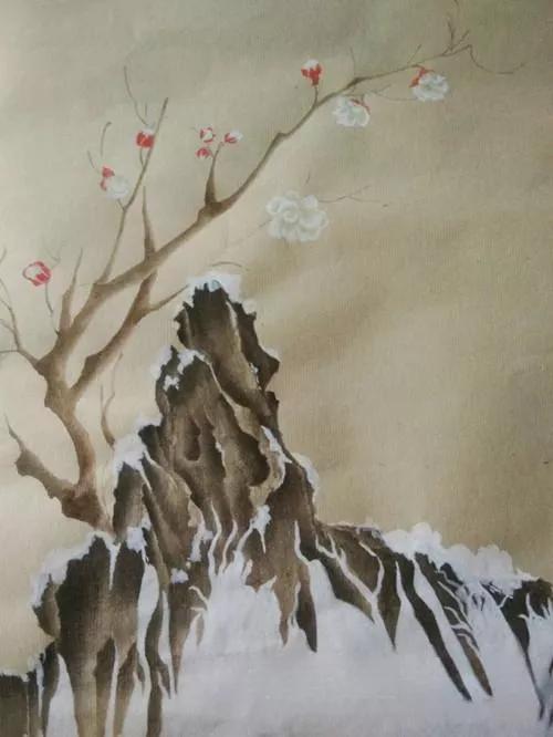 雪梅的画面怎么画,写意雪梅画法教程