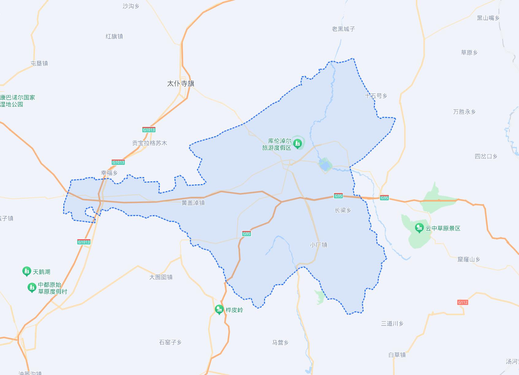 张家口沽源地图,河北省张家口市沽源县面积