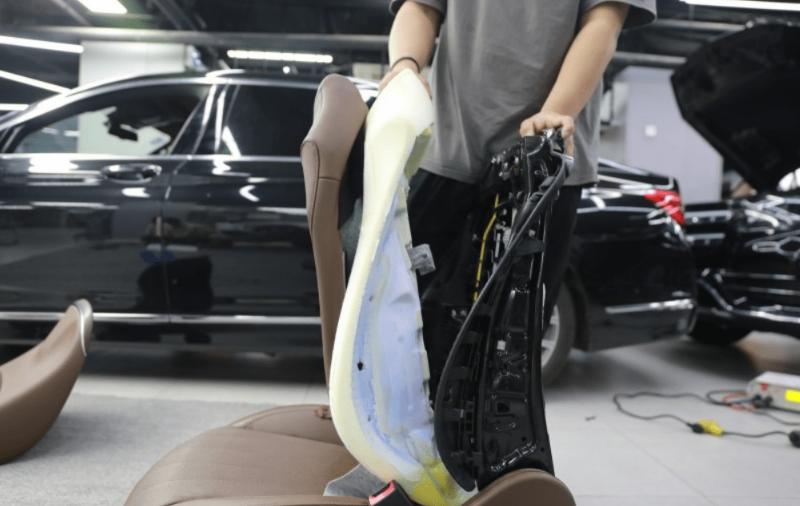 18款奔驰e300l改装座椅通风教程,开车后背屁股总出汗怎么解决