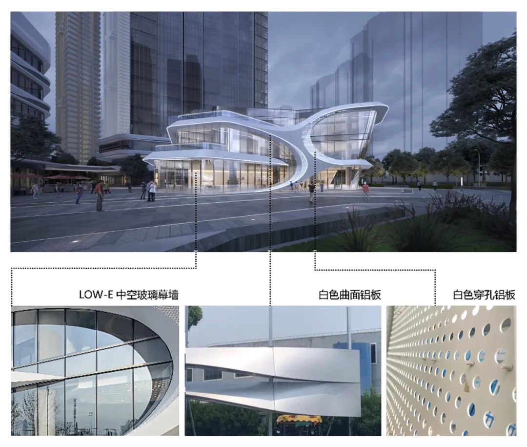 建筑铝材幕墙效果图,建筑装饰铝板设计加工