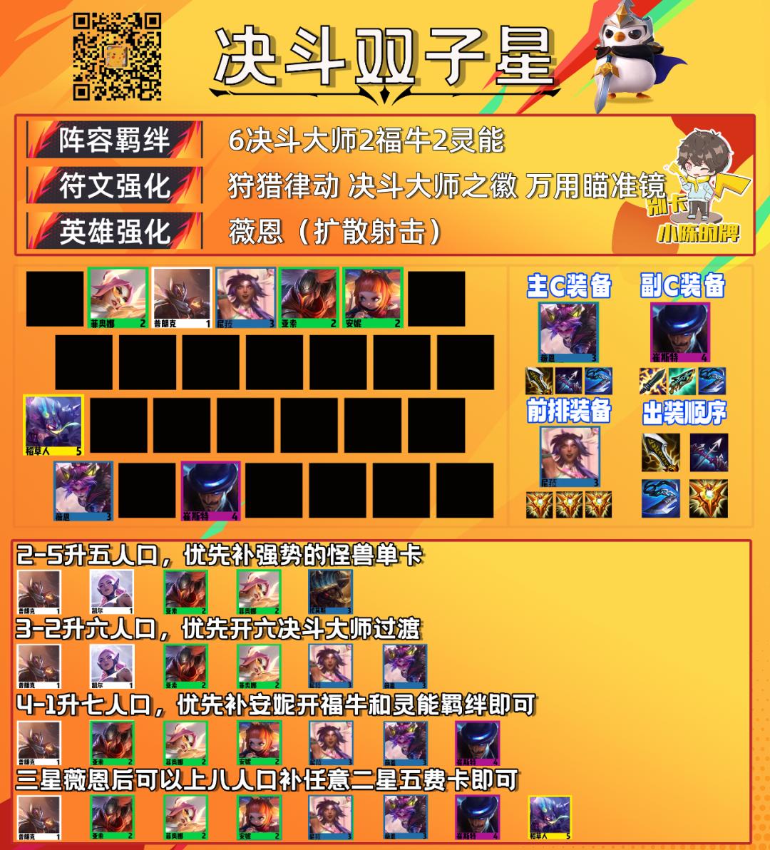 「决斗双子星」，新版本超稳上分阵容！五连鸡真不是说着玩的！