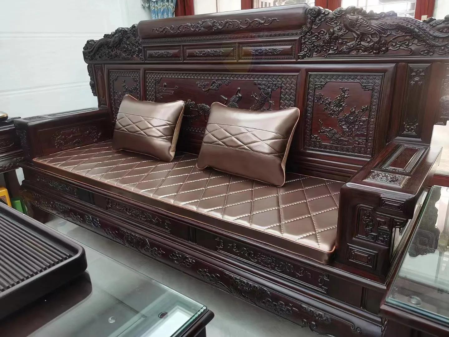 红木家具沙发坐垫什么颜色好,红木家具夏天沙发坐垫怎么选