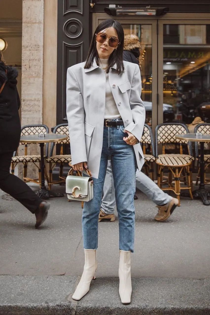 穿长裤显腿长的小白鞋,百搭鞋子秀气显脚小短靴