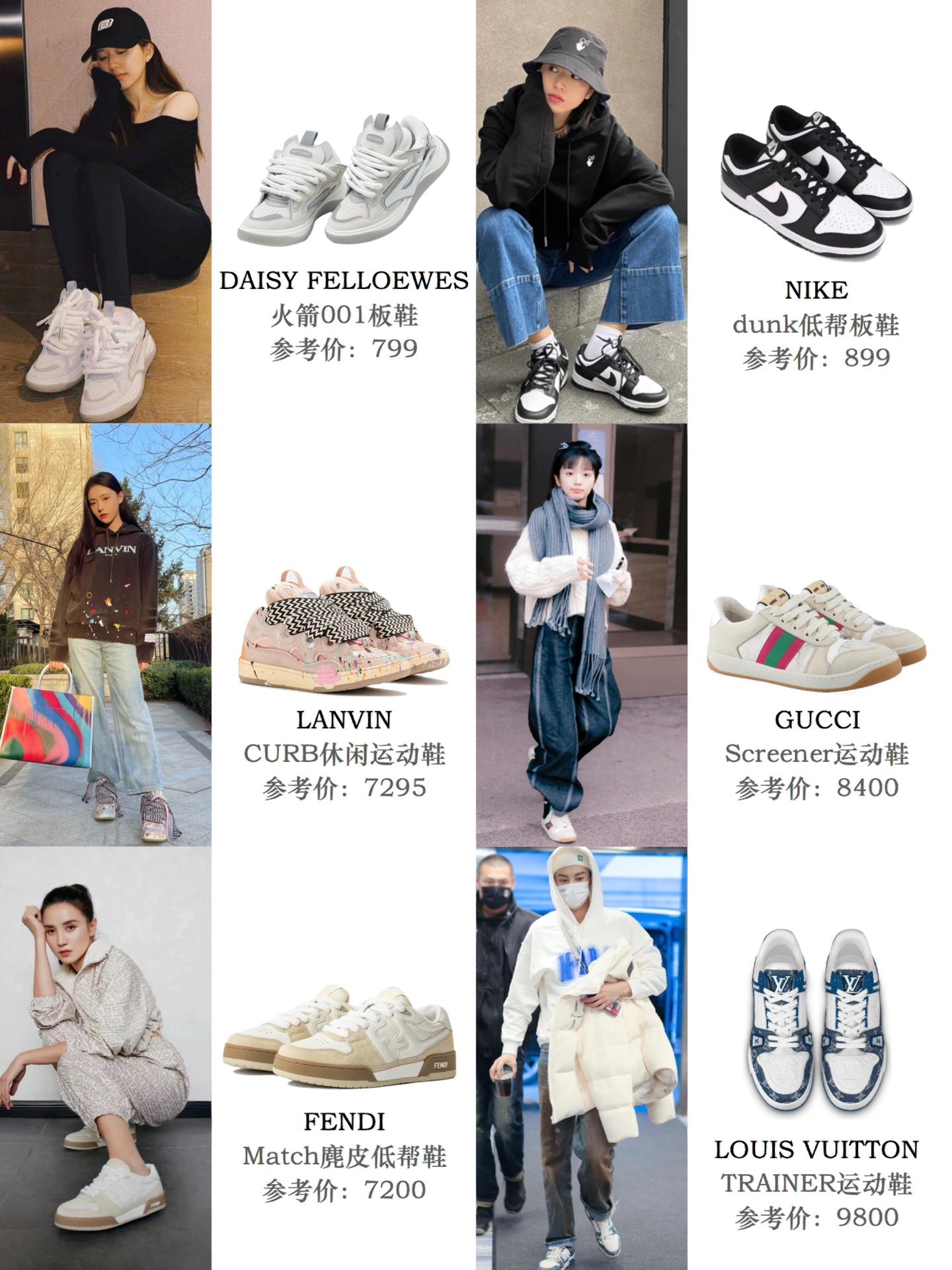 明星同款情侣潮鞋，都是超好看又火黑白熊猫色真的好看超级百搭