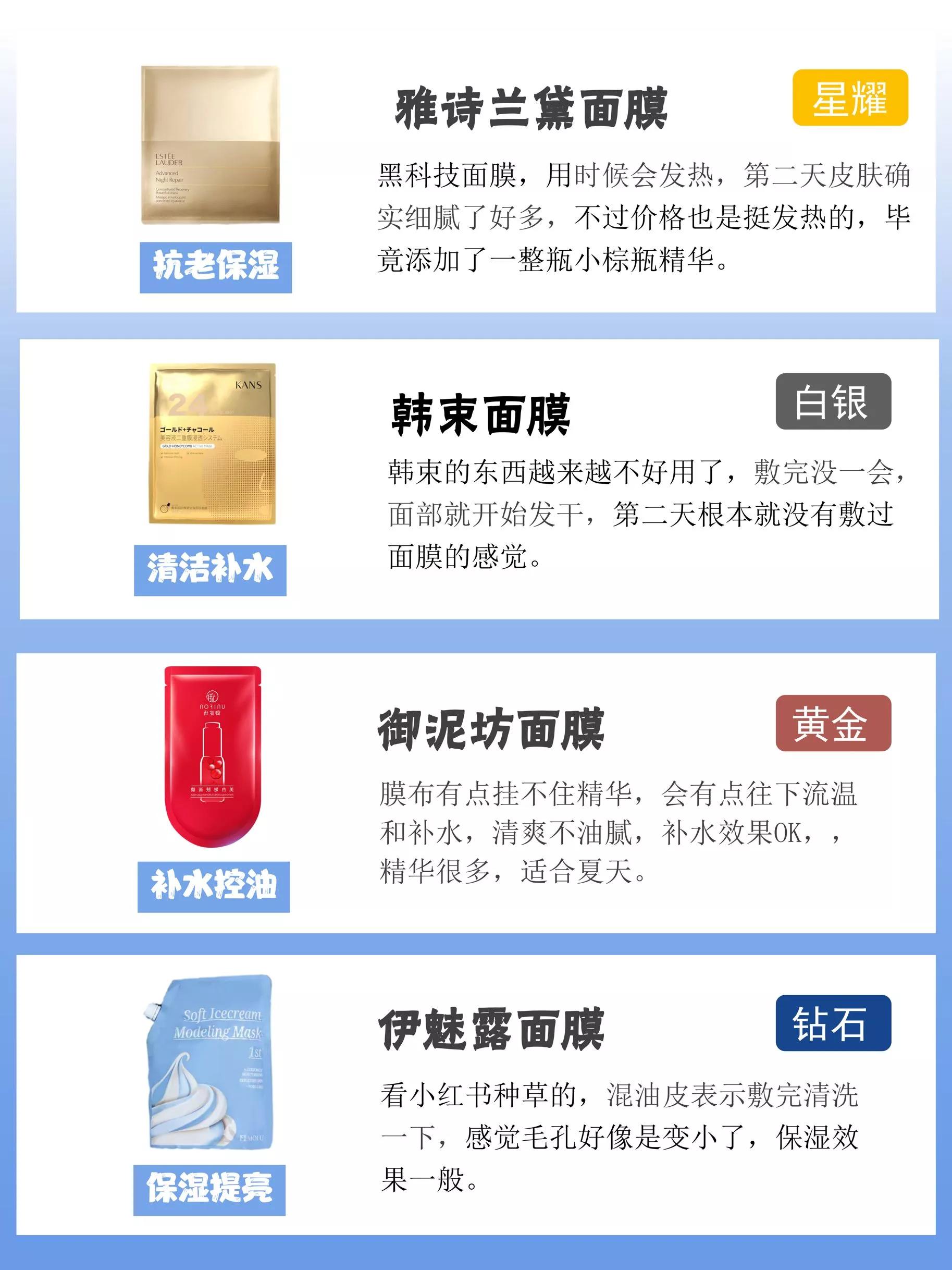 38面膜,面膜推荐48款