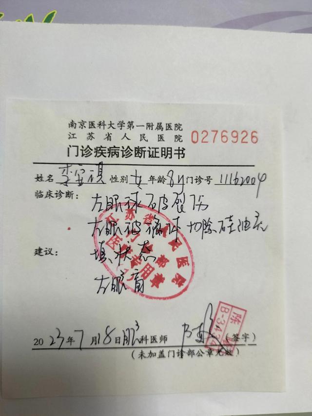 8岁女童被弹弓射伤失明23日,8岁女童被弹弓射伤失明母亲