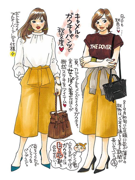 手绘秋冬穿衣搭配图,秋冬氛围感时尚穿搭手绘