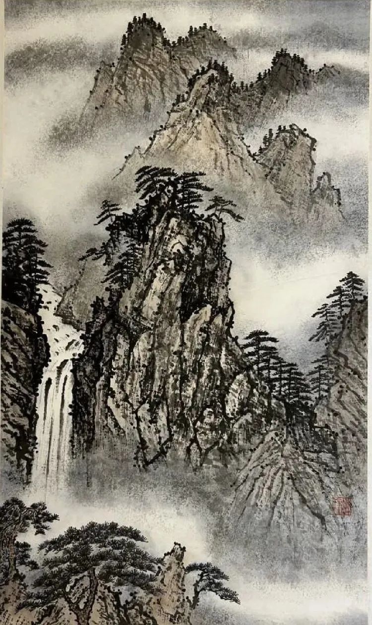仁山智水山水画,仁山智水书法作品