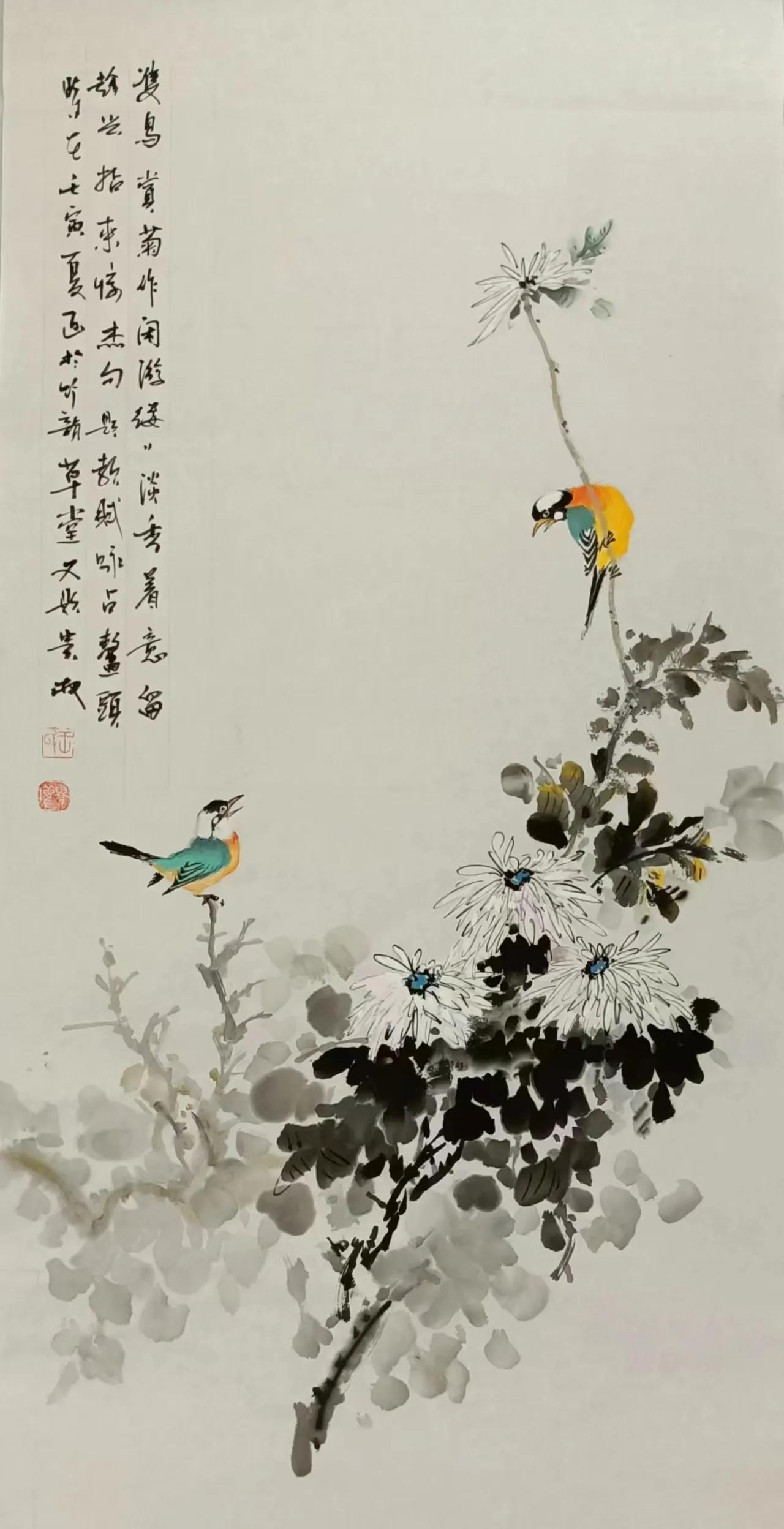 西子畔诗文社0214期，望风扫红妆。亭亭翠影著华章。情入画意舒狂