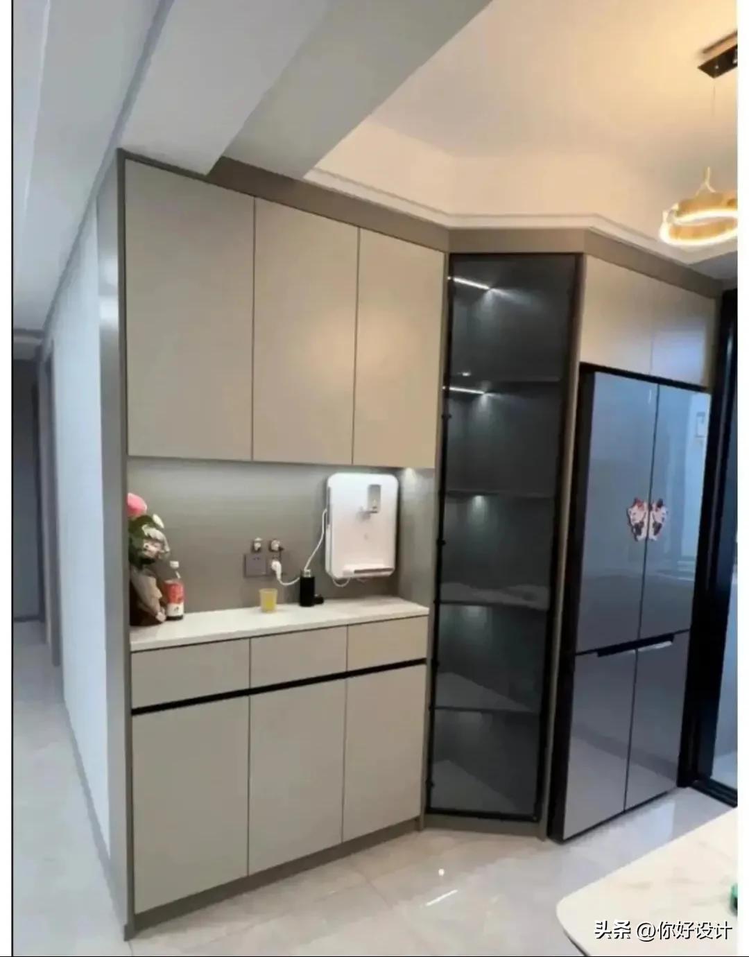 斜角冰箱柜子高级设计,冰箱柜设计效果图大全