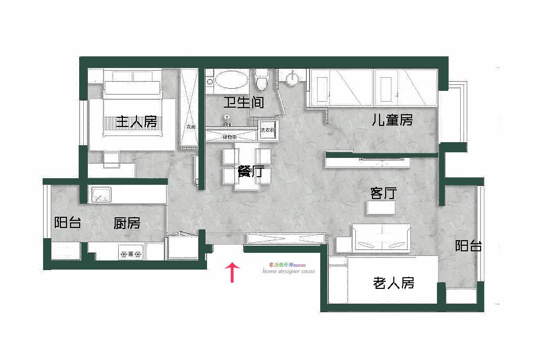 2平米卧室改三个卧室,儿童房一室改两室卧室设计方案