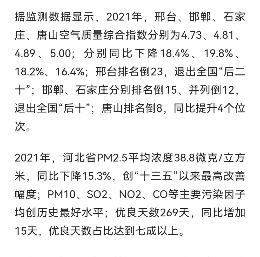 河北省空气质量排名最新今天,2023河北空气质量排名最新