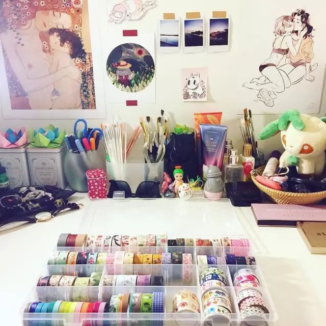 纸胶带做的小清新插画幼儿,胶带插画