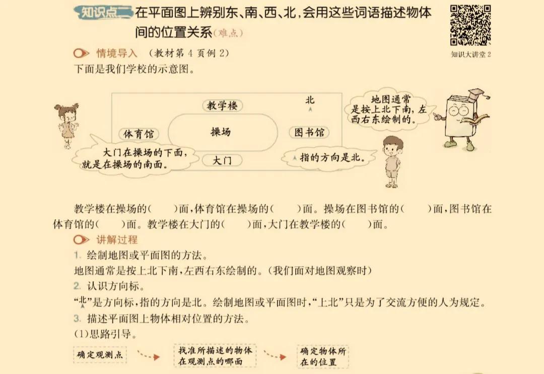 三年级下册数学东南西北方向图画,小学三年级数学下册认识东南西北