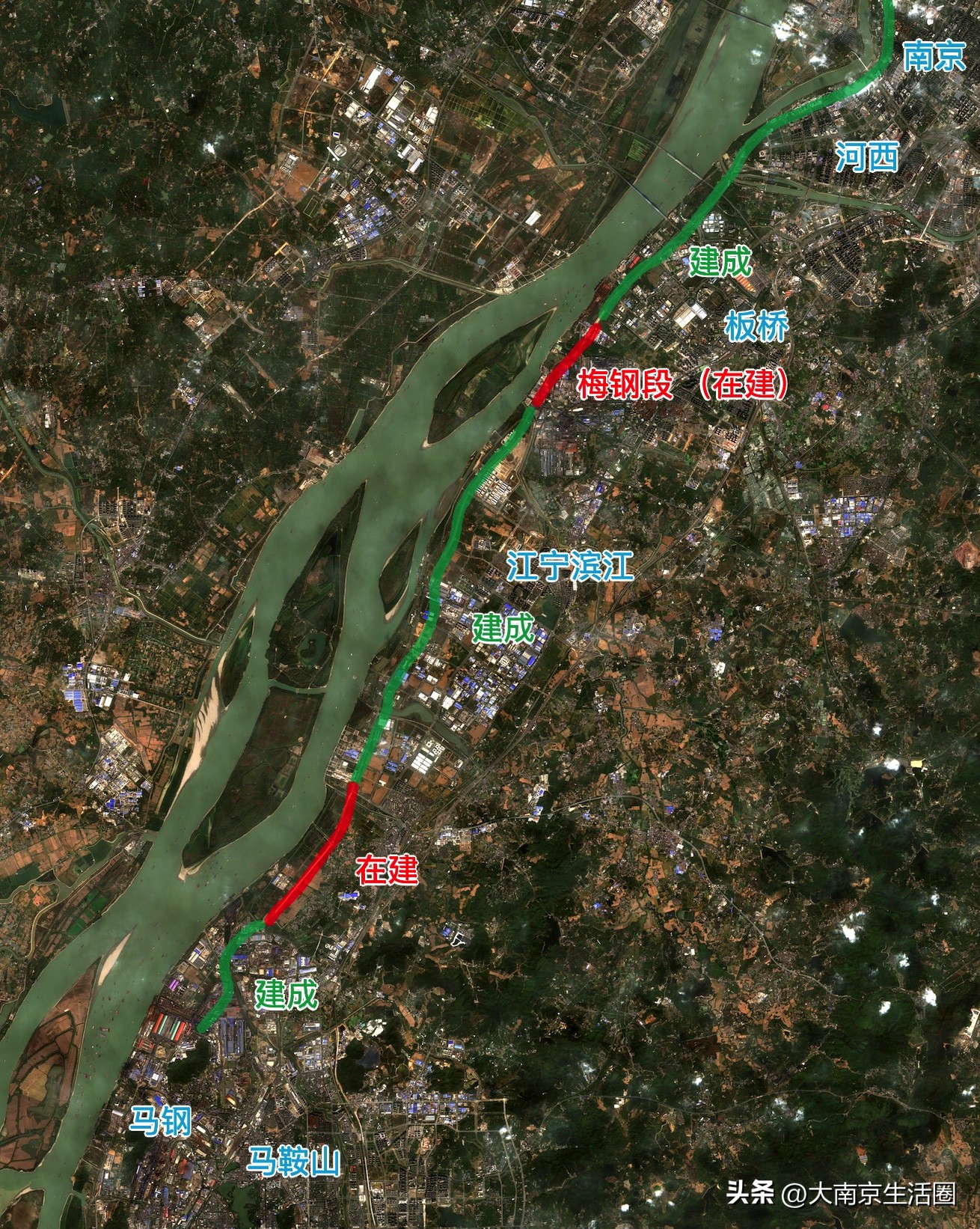 马鞍山和南京的分界线地图,南京为什么和马鞍山很近