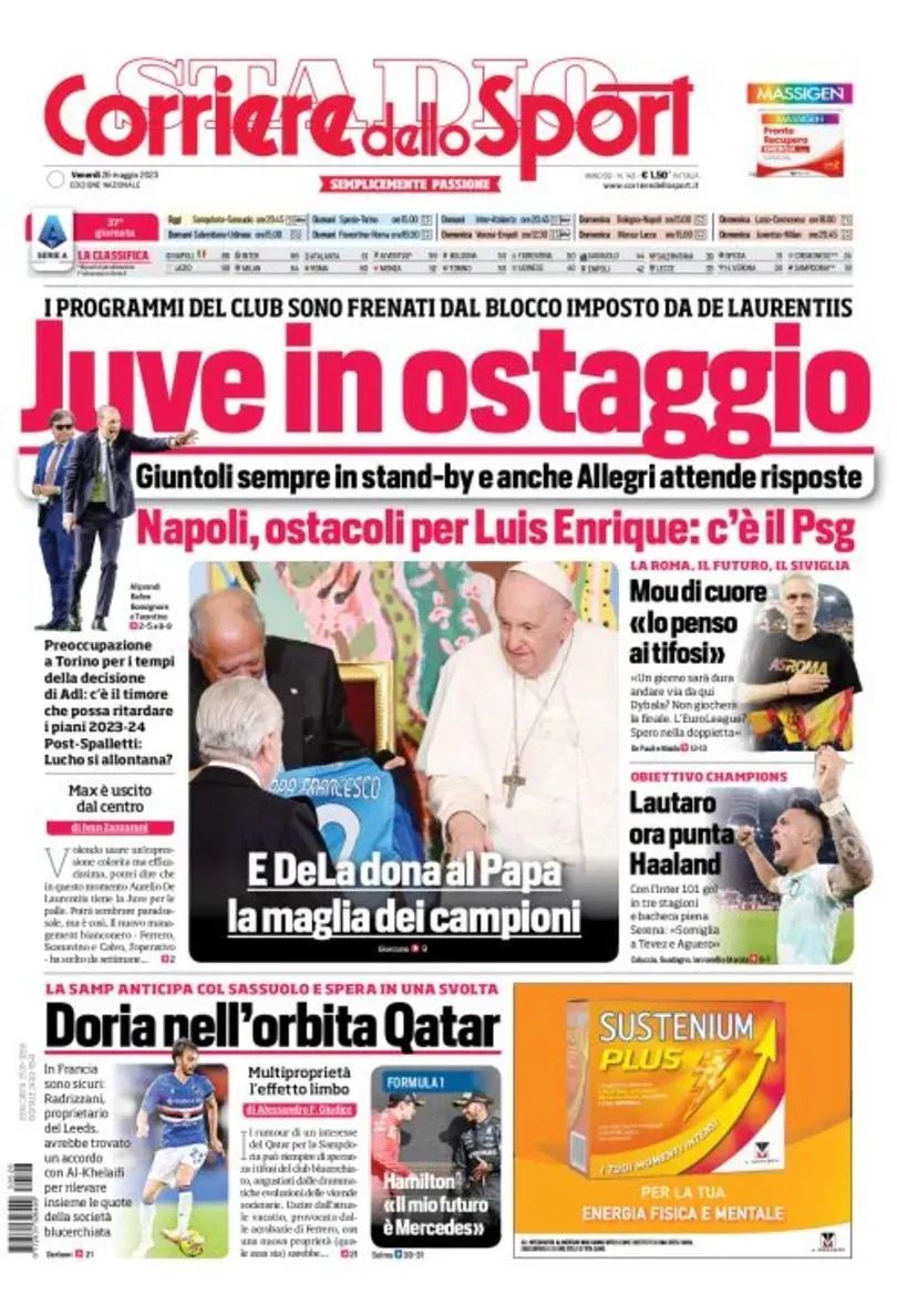 意大利三大联赛球队,意大利三大报今日头版