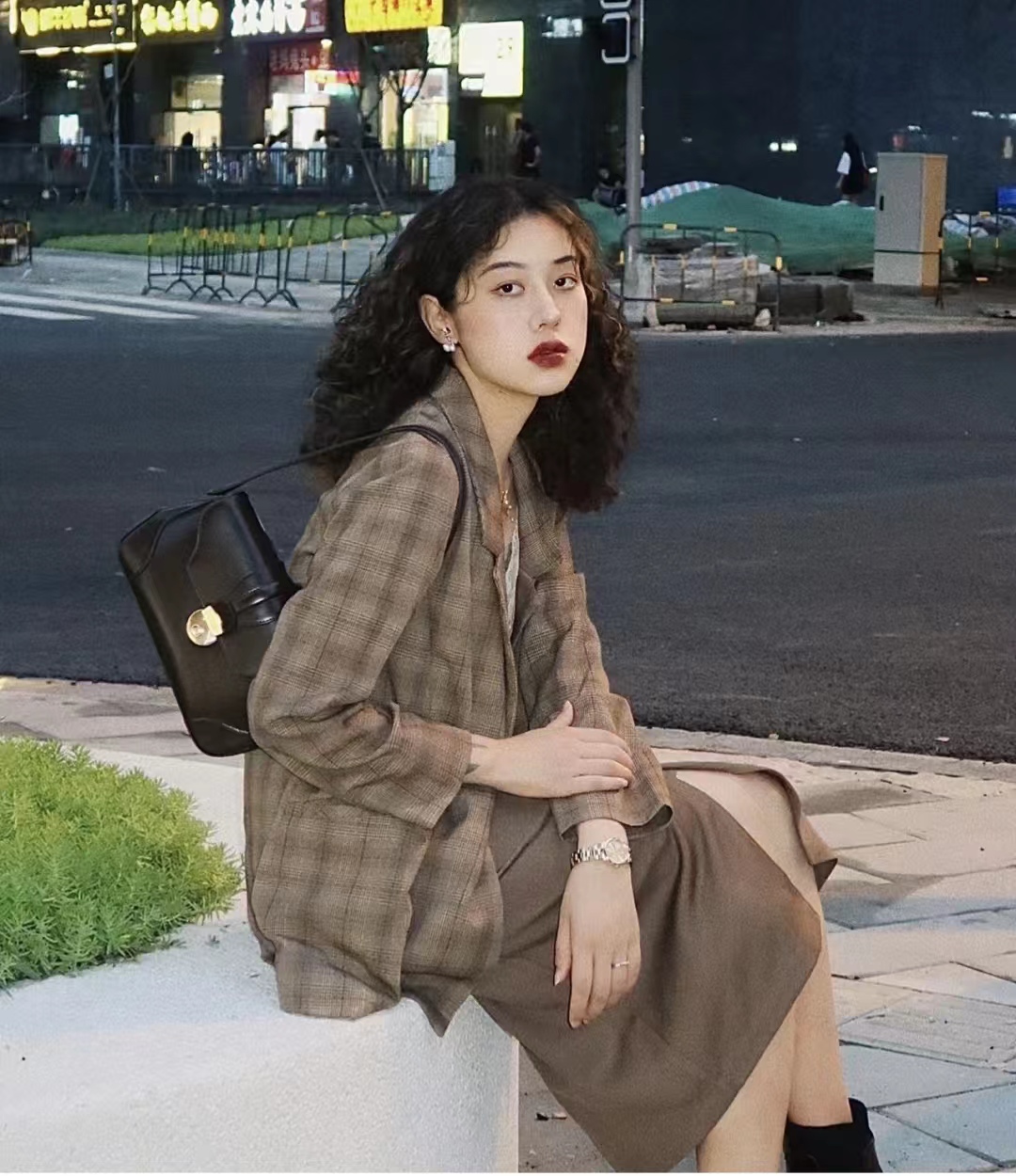 长款西装外套搭配长裙,西装外套搭长裙国风套装