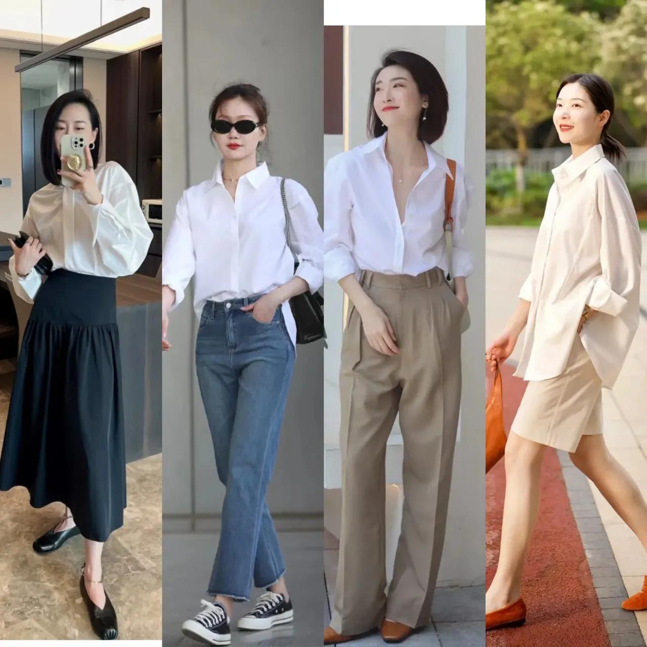经典的白衬衫如何一衣多穿,白衬衫怎样穿出来时髦感