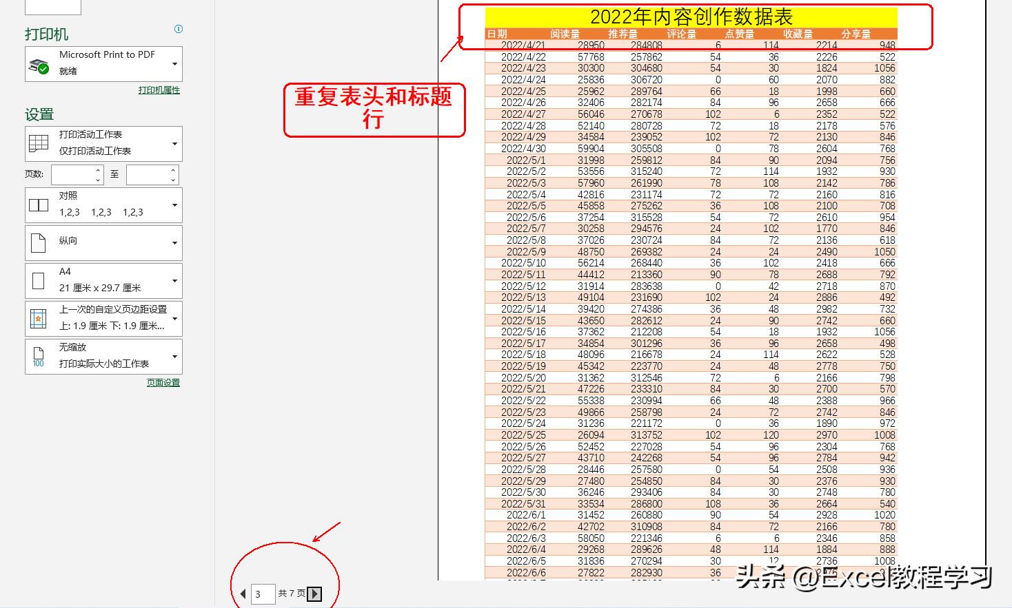 excel表格表头重复打印怎么操作,如何实现excel表格表头重复打印