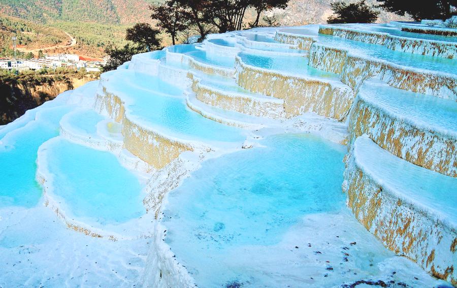 仙人遗田的白水台什么意思,香格里拉仙人洞风景