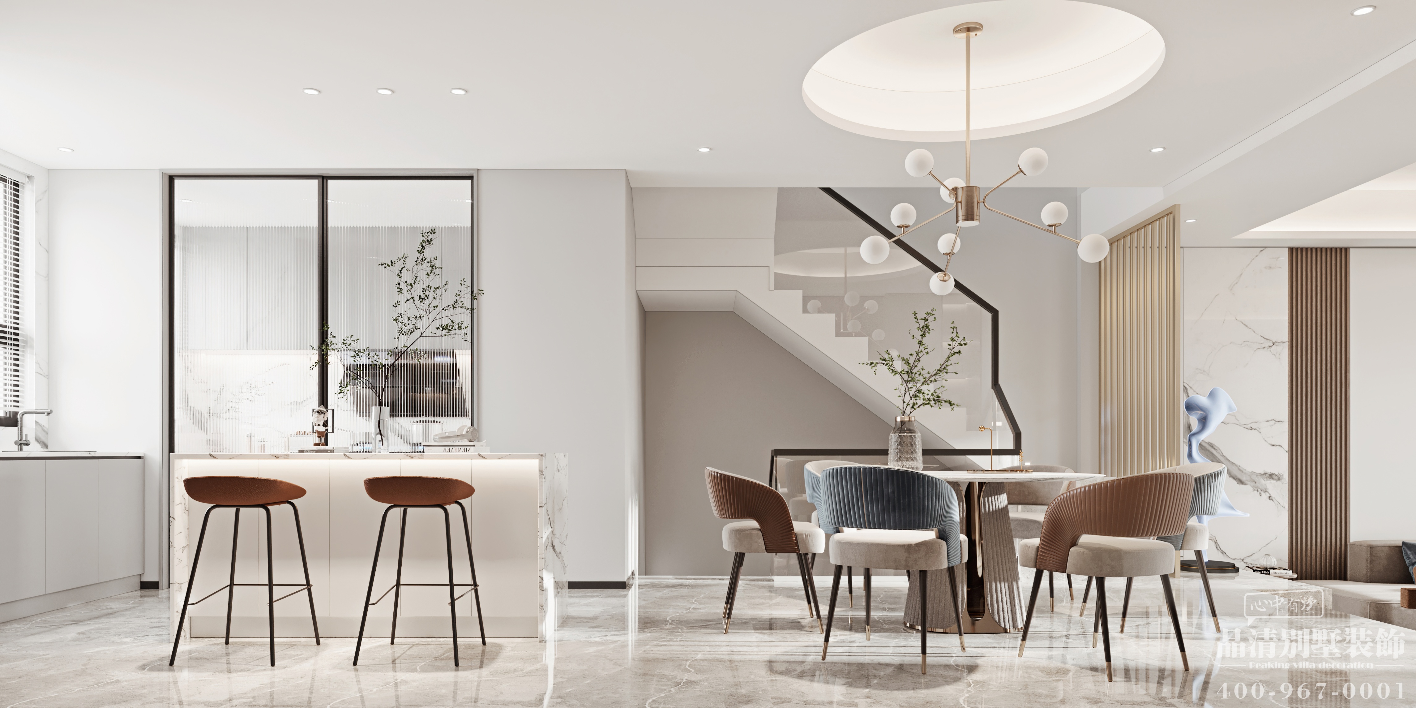 开放式厨房装修效果图无门防油烟,开放式厨房客厅餐厅一体装修效果