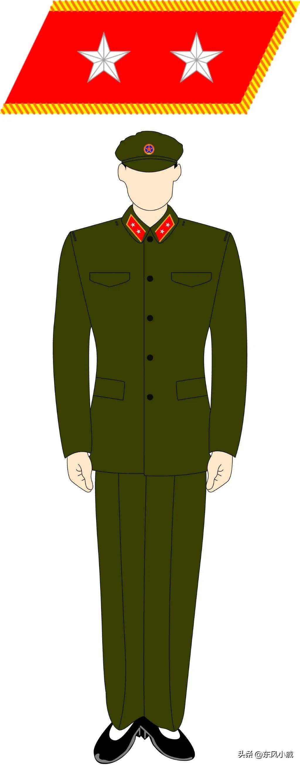 58式军服戴军衔,58式军衔领章图片