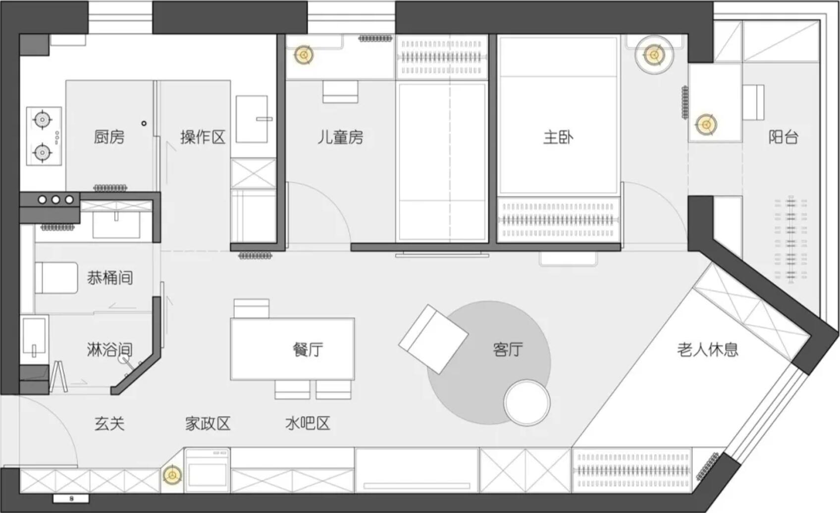 她家称为“神设计”都不为过！60㎡，三代人居住，收纳还特别多