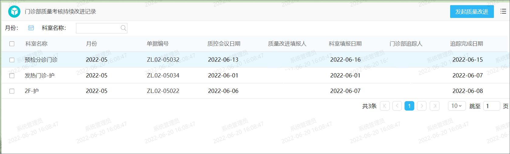 大型医院门诊用泛微OA打造质量管理平台：问题及时记录，跟踪改进