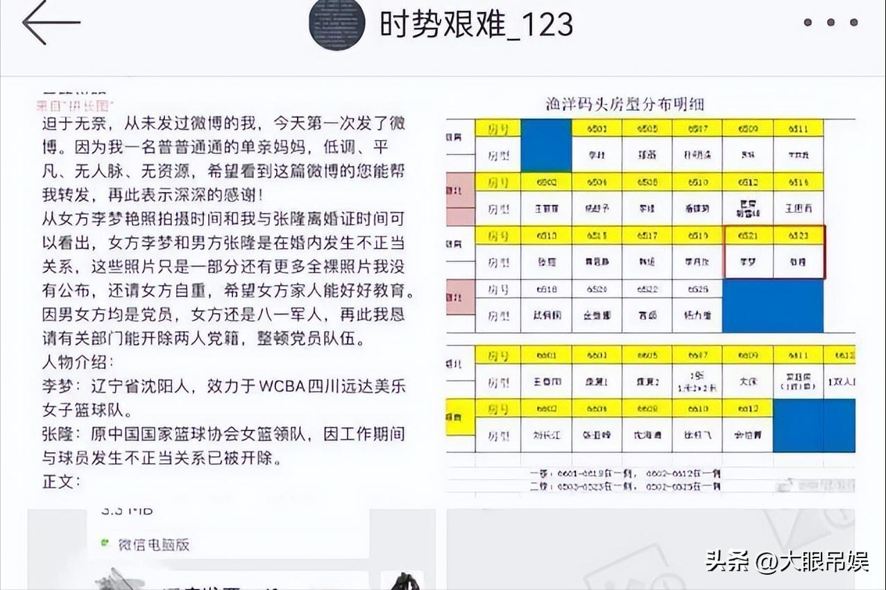 前女篮领队张隆出轨李梦,前妻指责张隆抛妻弃子,行内知情人爆料