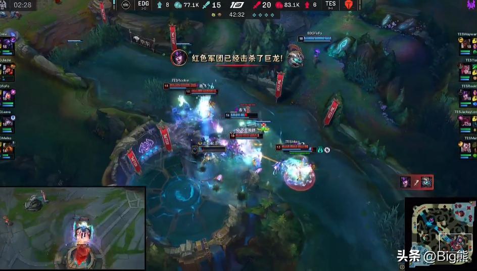 阿水德莱文vsedg,tes击败edgwayward单杀