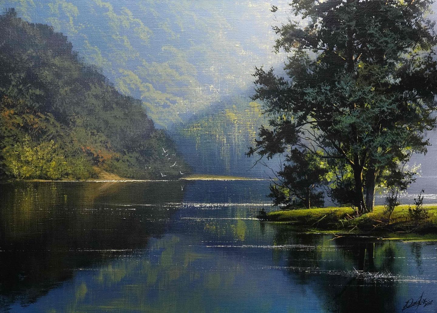 画家维克多风景画图片,维克多丙烯风景画颜料