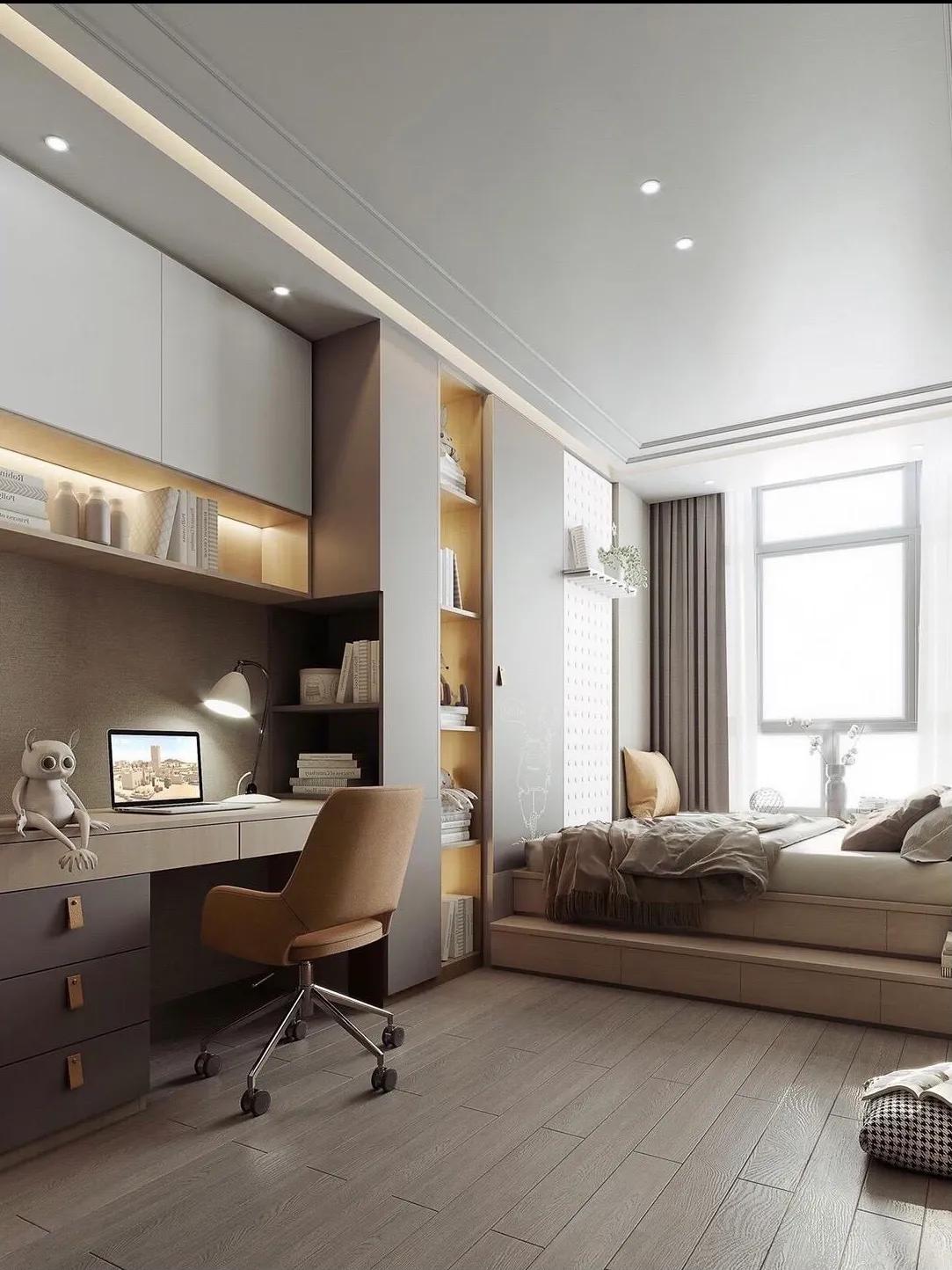 榻榻米书柜一体化设计,小房间怎样布置书柜榻榻米