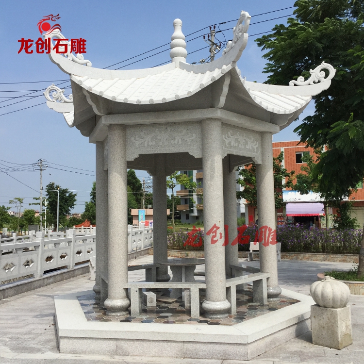 最好的石雕凉亭,景观石雕凉亭设计