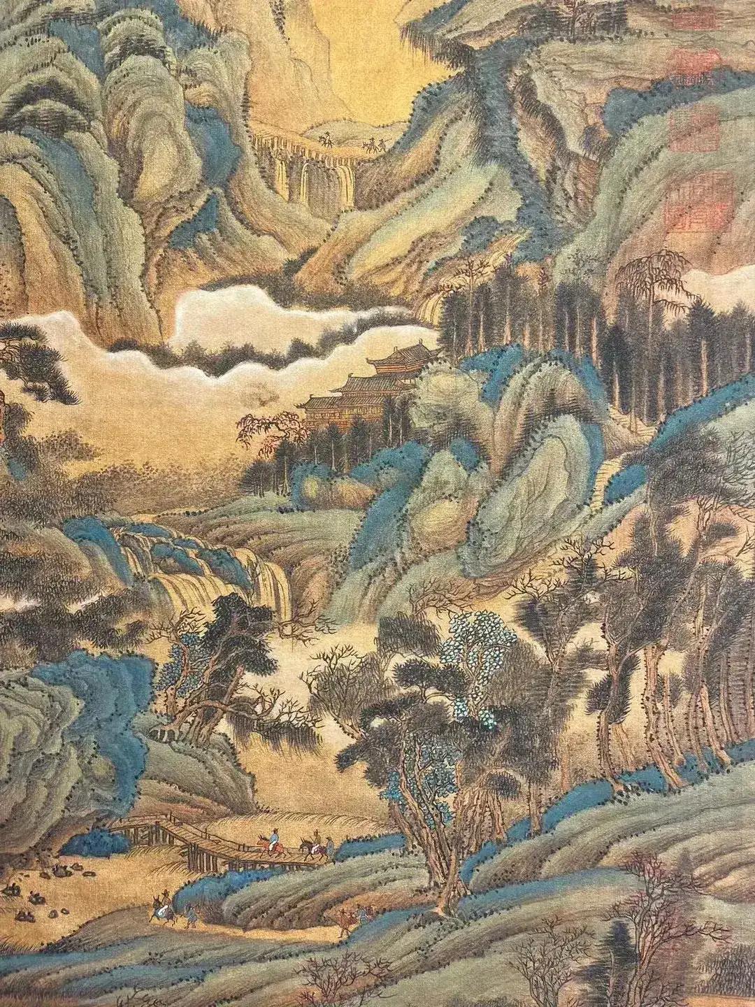 北宋名画千里江山图和富春山居图,北宋张择端盛世江山图