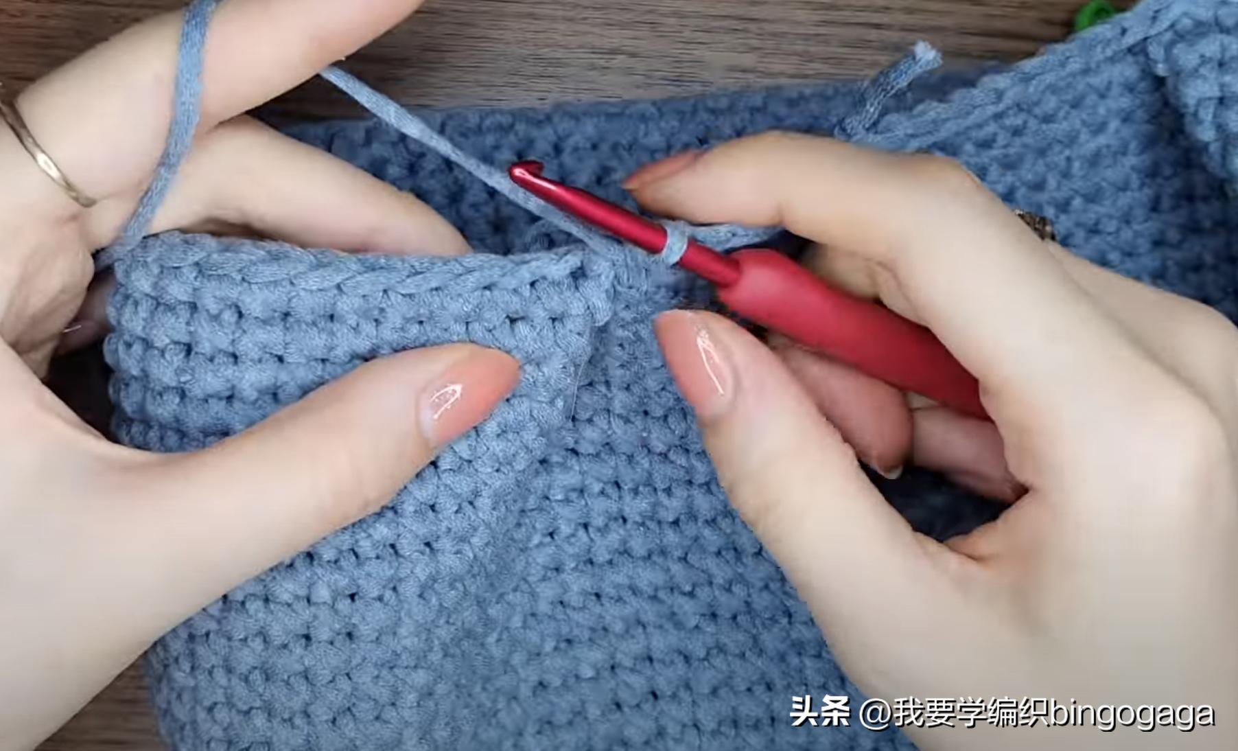 夏季包包钩织教程腋下包,钩包教程简单腋下包