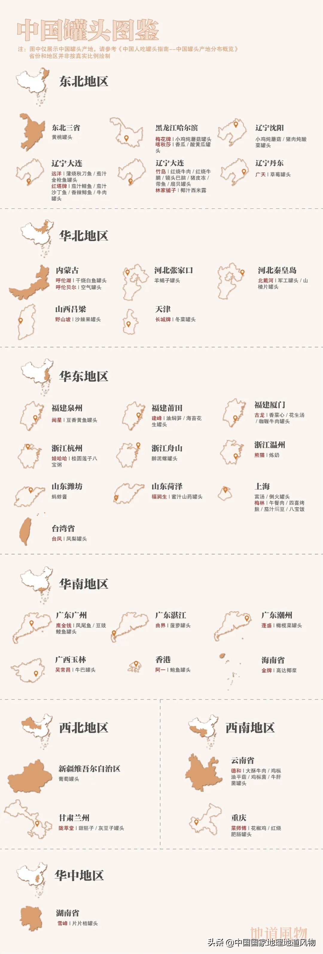 中国的罐头在哪里,中国罐头分布地区