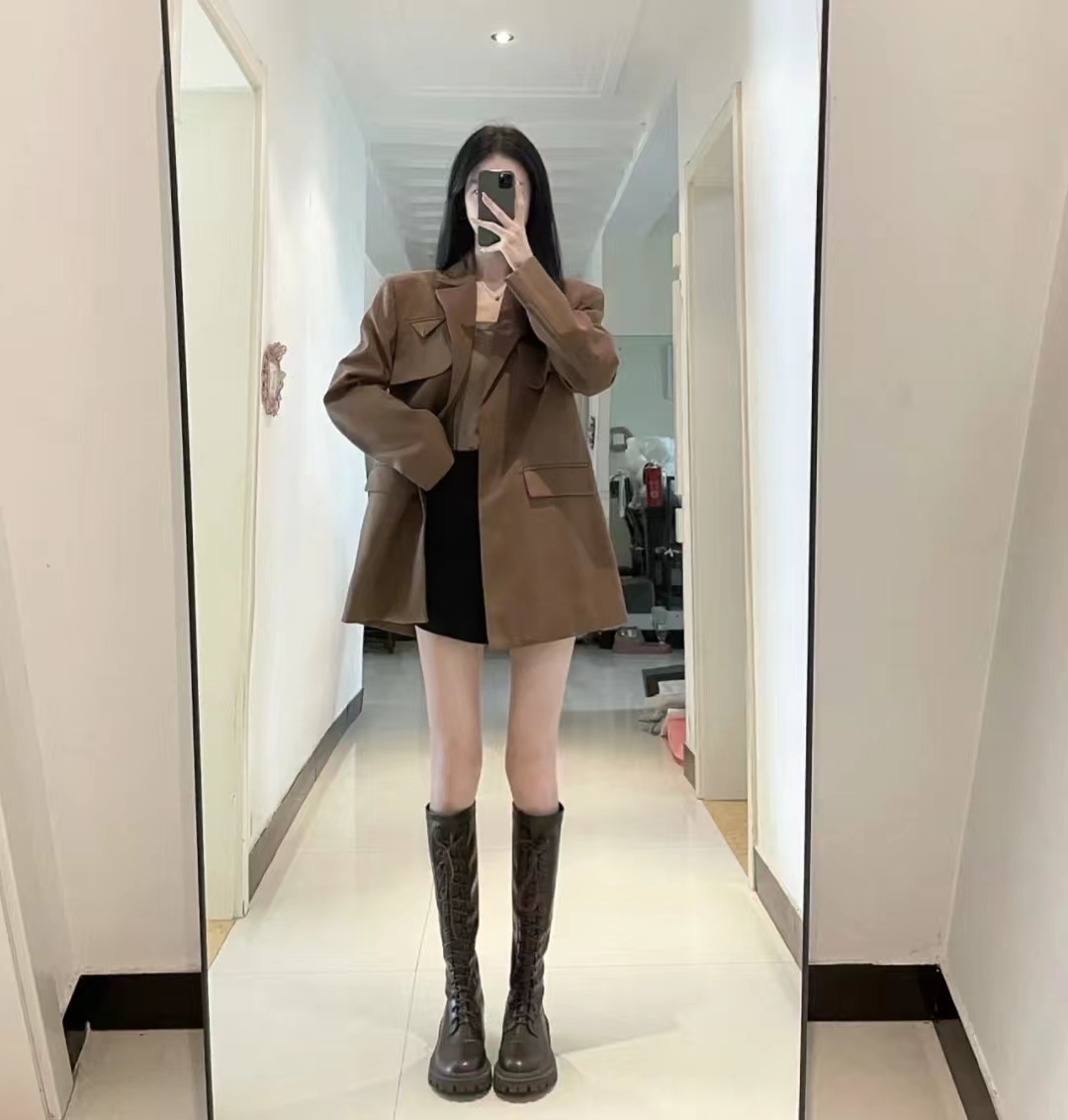 这45套棕色长筒靴穿搭太高级了，显高显瘦显腿长