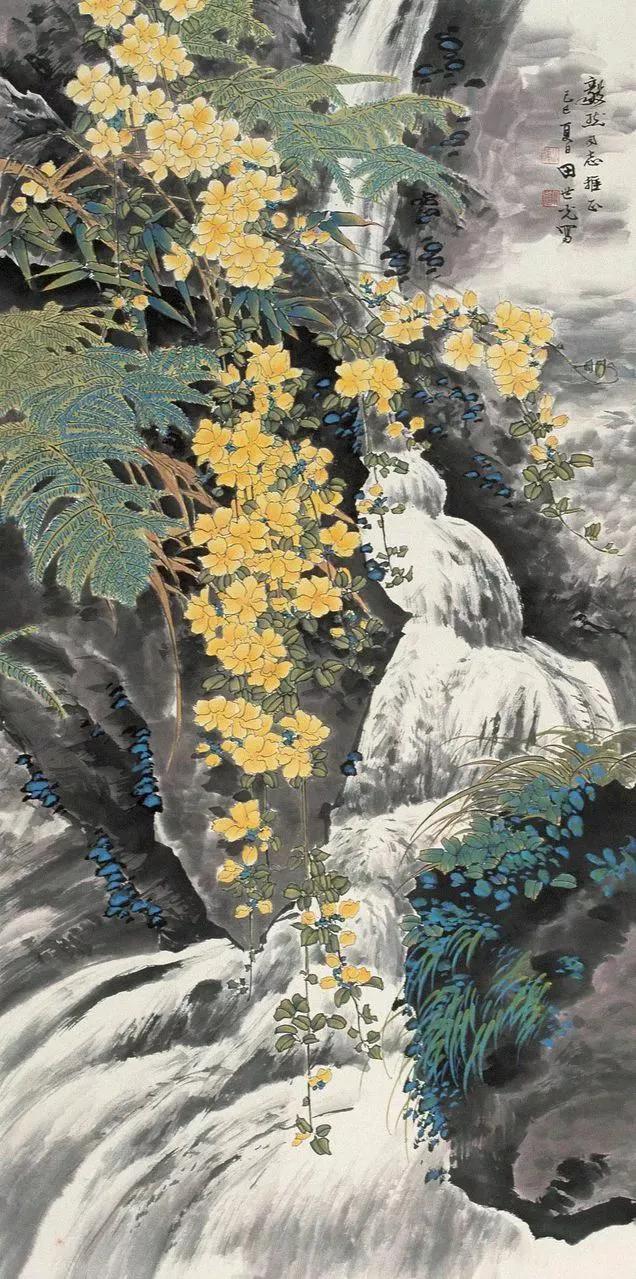 国画大师笔下的迎春花春意盎然,寒冷的冬季迎春花春意盎然