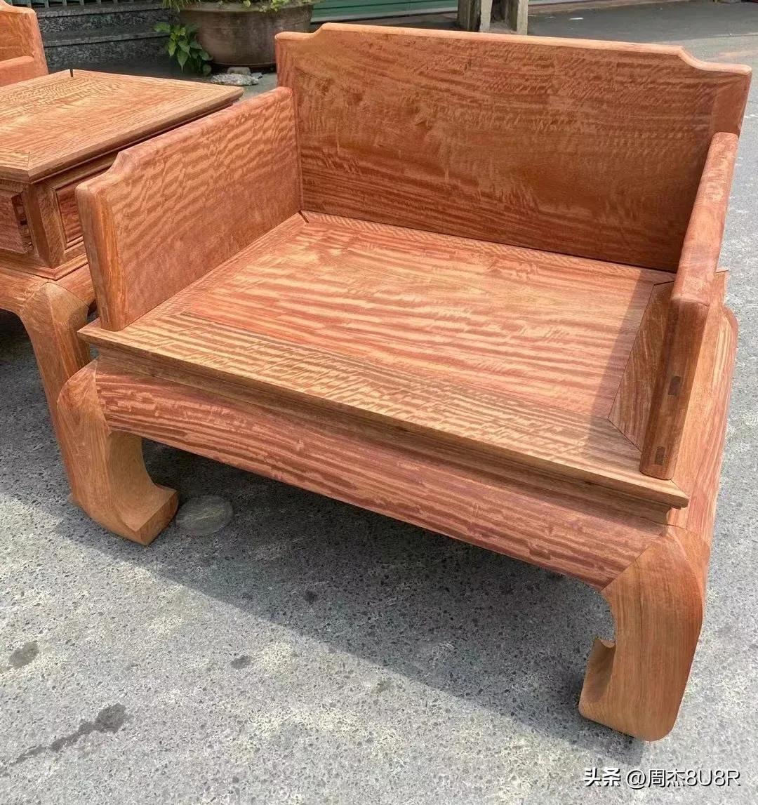 缅甸花梨大果紫檀千里江山图沙发,缅甸大果紫檀虎皮纹沙发