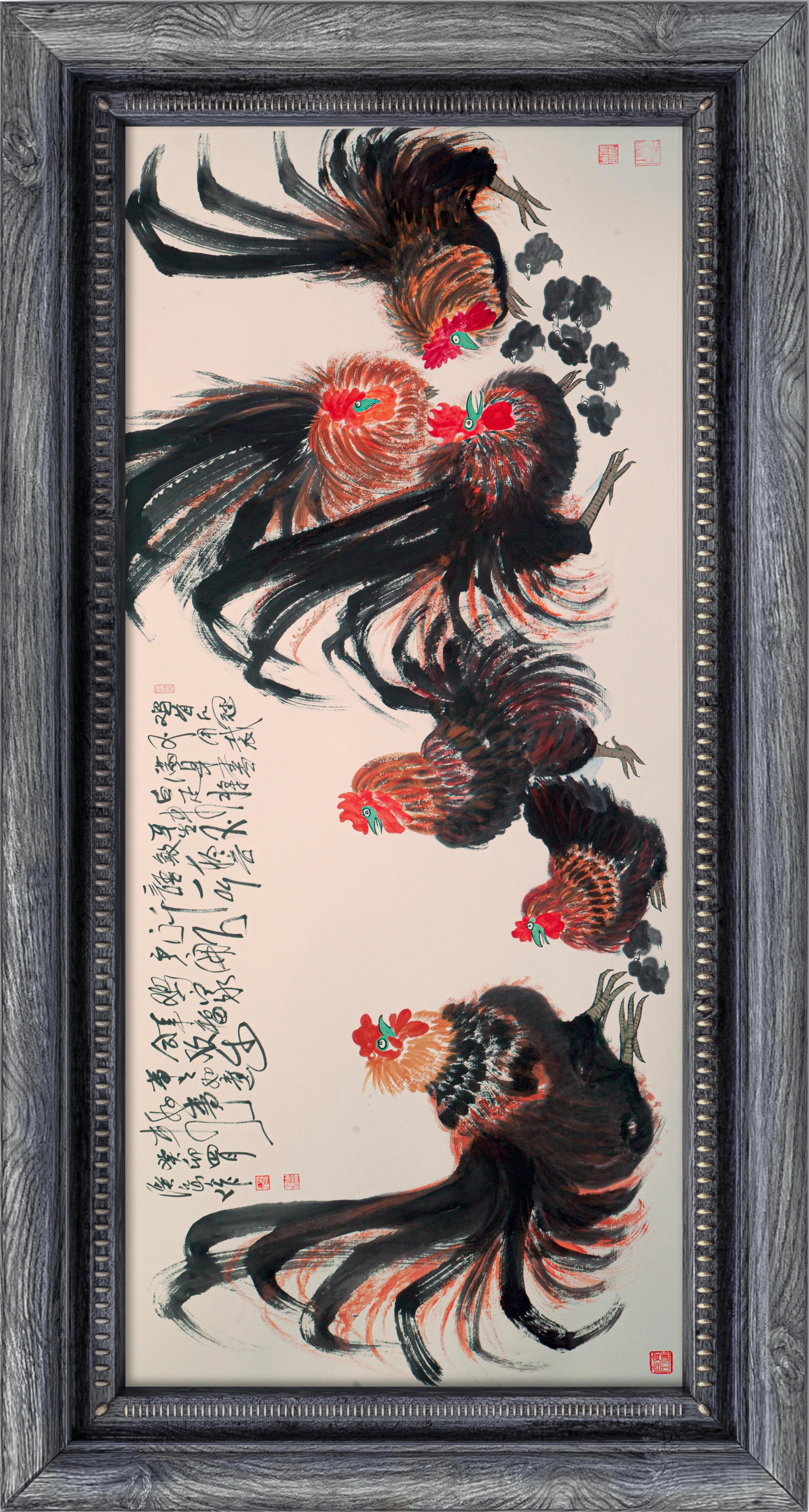 《鸡家族的故事》—朱祖国写意画的中国亮度