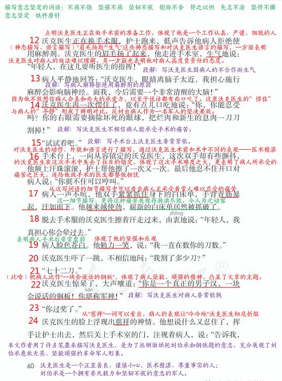 语文5年级下册第11课军神预习笔记,五年级下册语文书笔记第11课军神