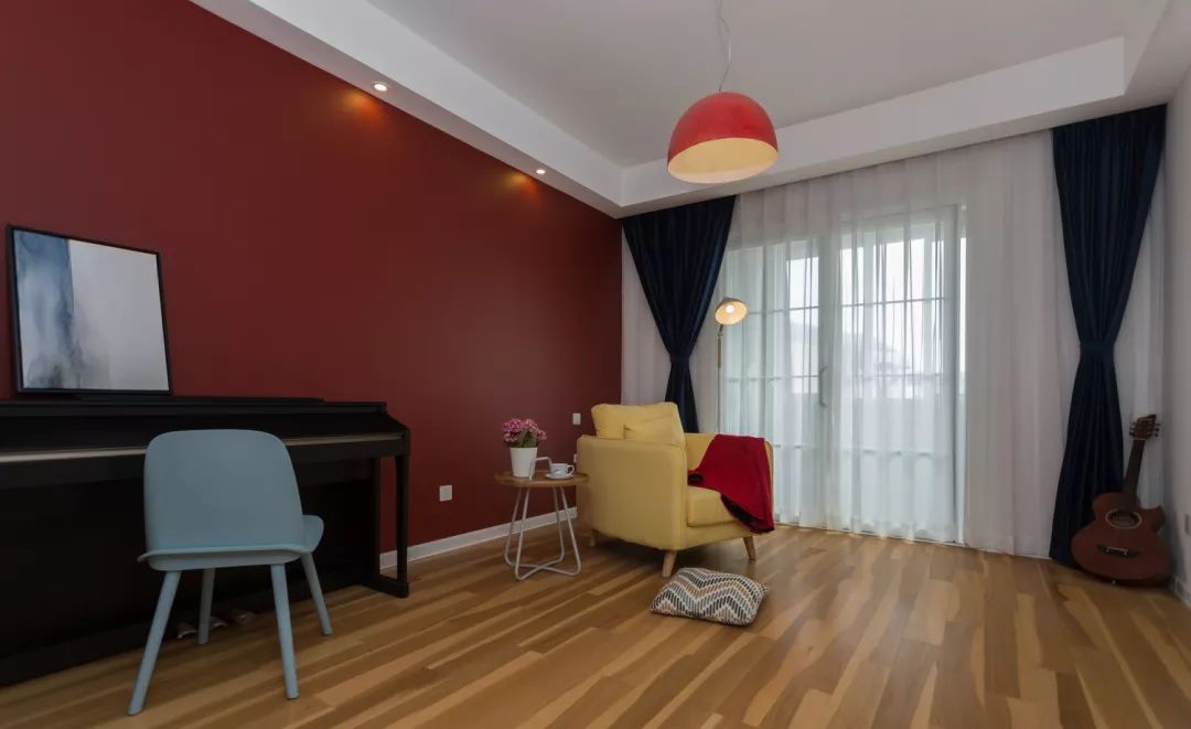 127平全屋木地板现代简约效果图,小复式木地板