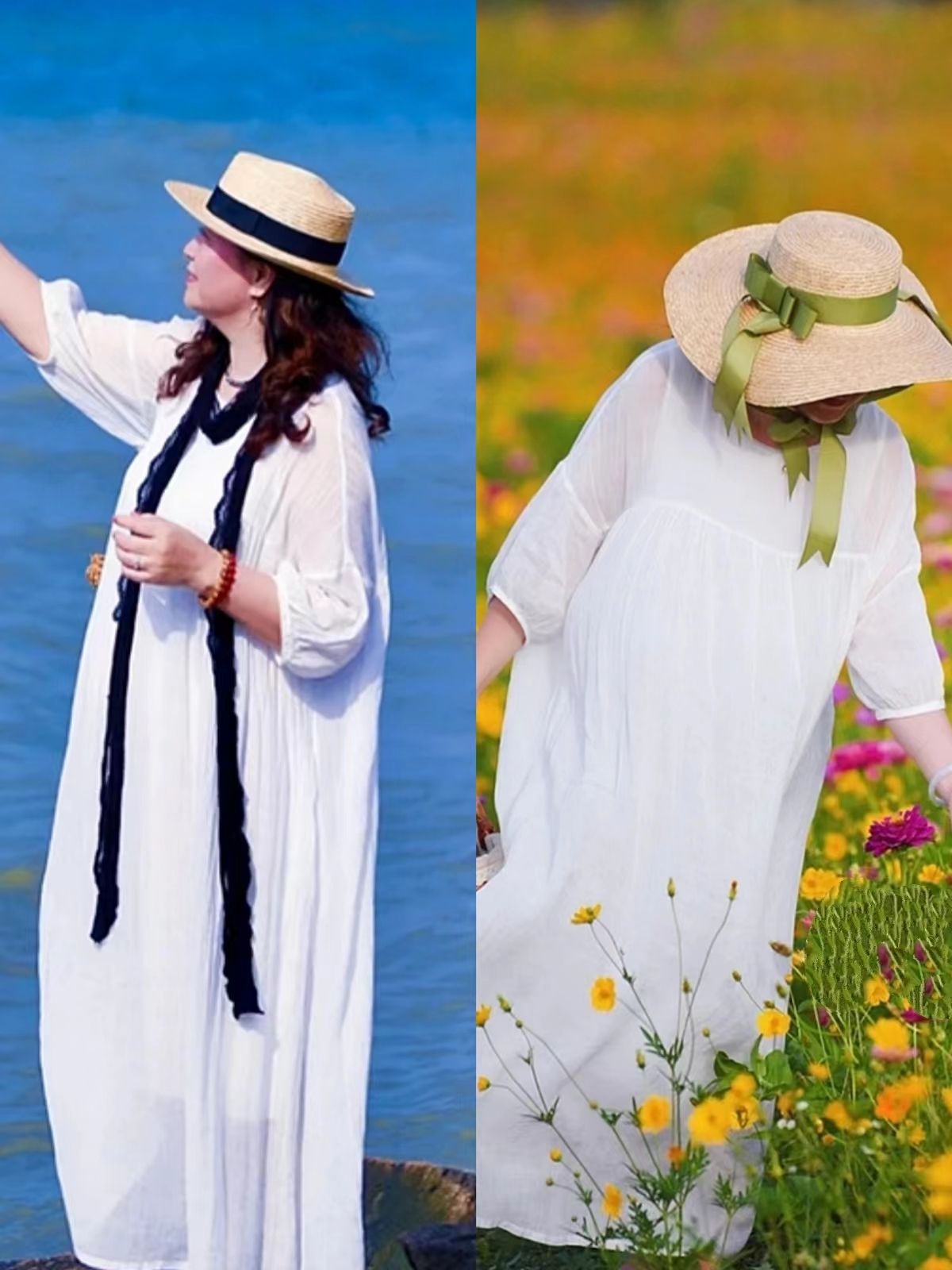 上了年纪的微胖妈妈，建议多穿“膝下裙+平底鞋”，显瘦又有气质