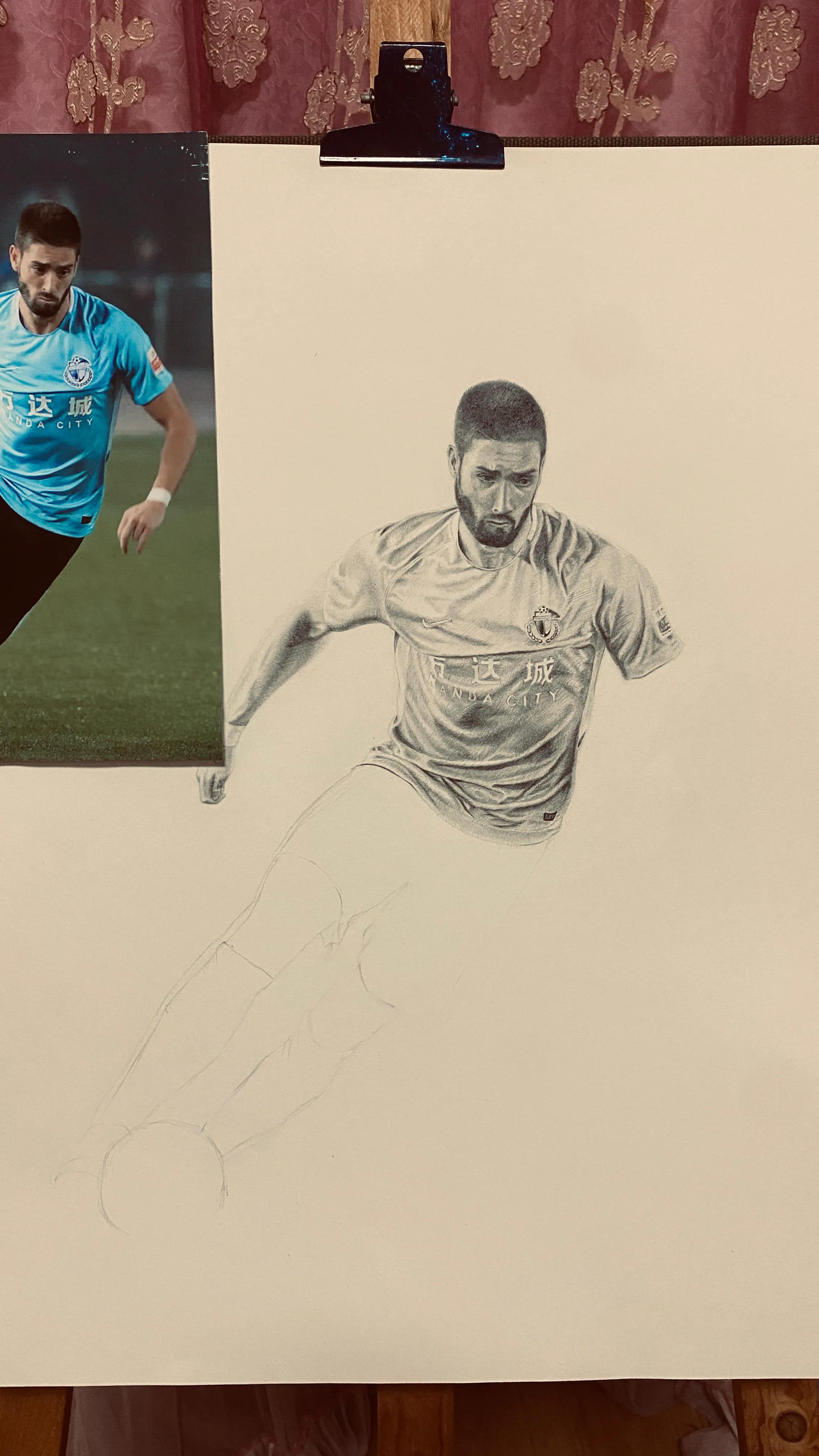 没有画完的素描人物图片,没画完的油画