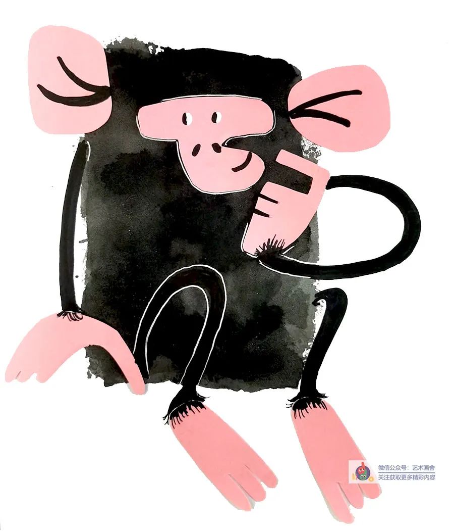 儿童画剪贴创意画教程6到12岁,儿童画猴教程